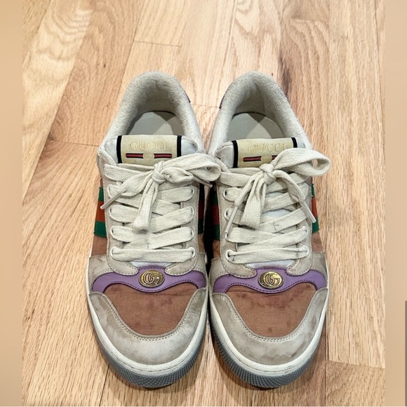 Gucci Screener Beige and Multicolor Sneakers - Picture 5 of 13